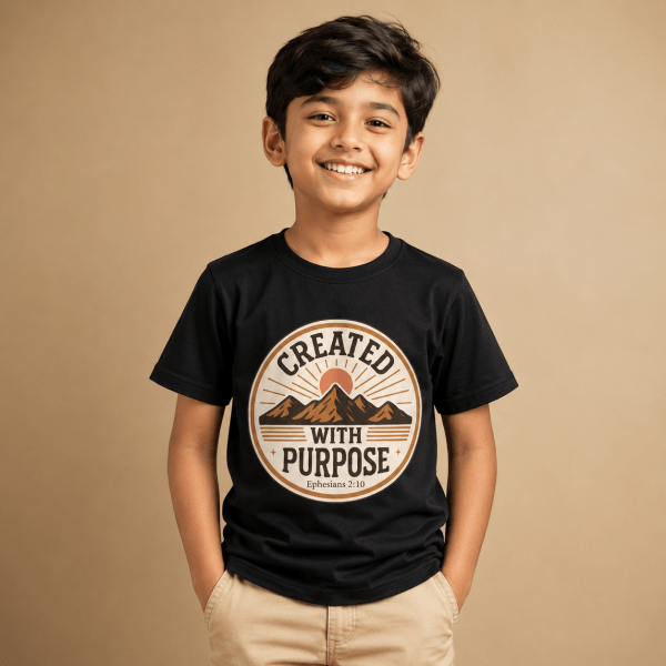 Created With Purpose | Ephesians 2:10 | Christian Kids T-Shirt