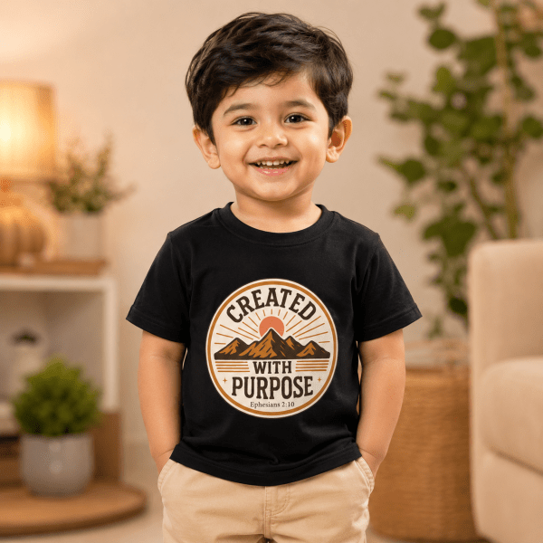 Created With Purpose | Ephesians 2:10 | Christian Kids T-Shirt