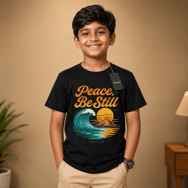 Peace Be Still | Mark 4:39 | Christian Kids T-Shirt