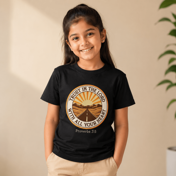 KST-E0005 - Trust in the Lord - Mockup 2 Trust in the Lord | Proverbs 3:5 | Christian Kids T-Shirt