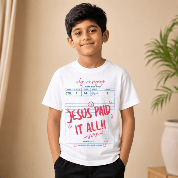 Jesus Paid It All | Colossians 1:14 | Christian Kids T-Shirt