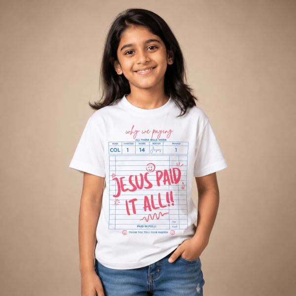 Jesus Paid It All | Colossians 1:14 | Christian Kids T-Shirt