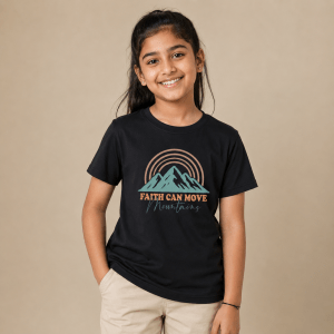 Faith Can Move Mountains | Christian Kids T-Shirt