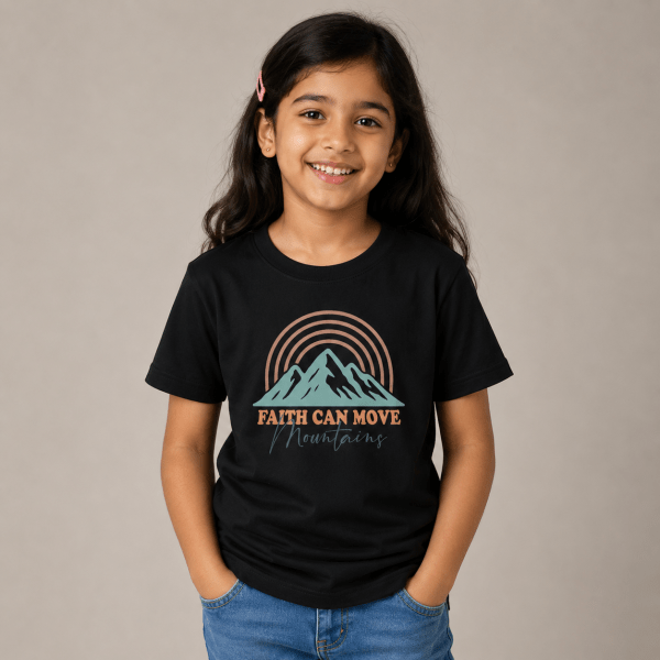 Faith Can Move Mountains | Christian Kids T-Shirt