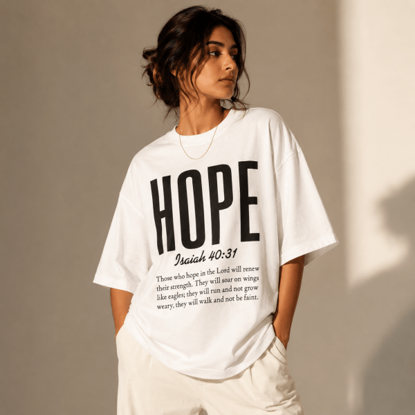 HOPE | Isaiah 40:31 | Oversized Christian T-Shirt