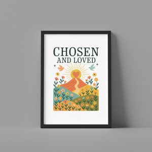 WD-RE0004 - Mockup 1 Chosen and Loved | Christian Wall Decor
