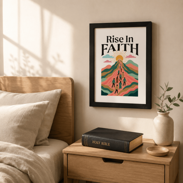WD-RE0006 - Mockup 6 Rise In Faith | Christian Wall Decor