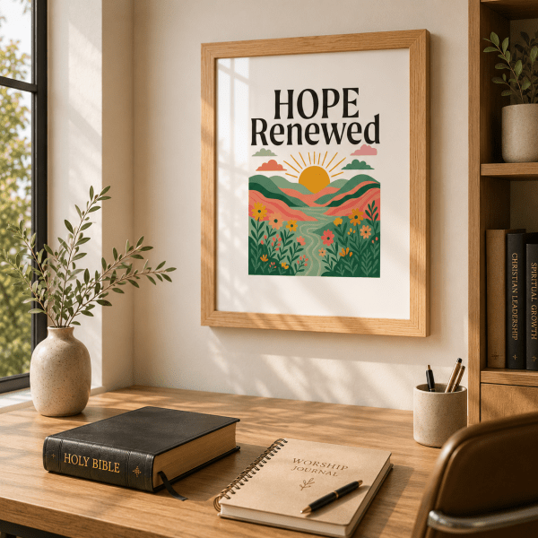 WD-RE0007 - Mockup 5 Hope Renewed | Christian Wall Decor