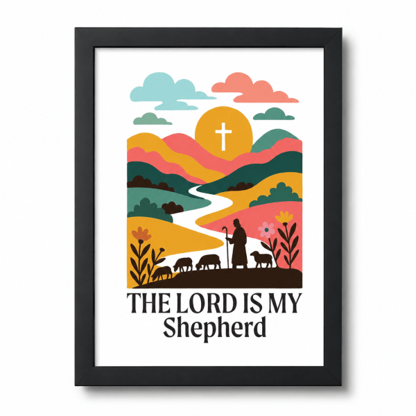 WD-RE0009 - Mockup 1 The Lord Is My Shepherd | Christian Wall Decor