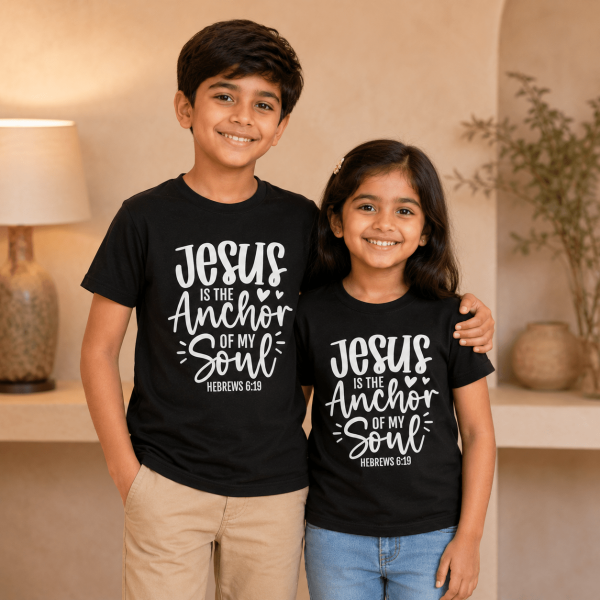 KST-E0017 - Jesus is the anchor - Mockup 2 Jesus Is The Anchor Of My Soul | Christian Kids T-Shirt