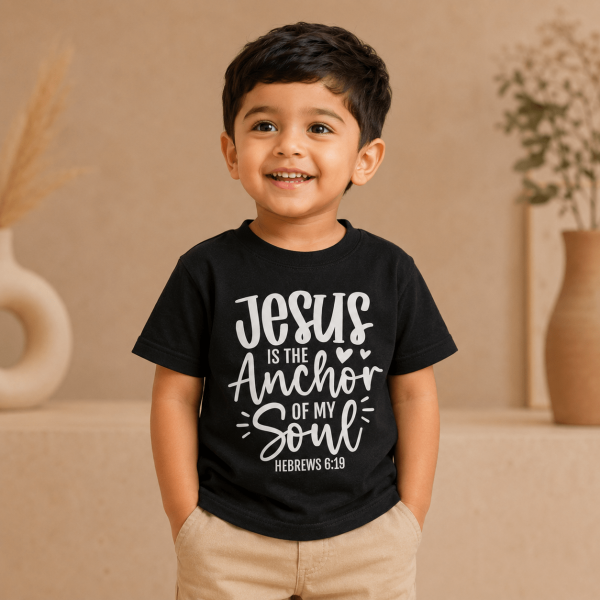 KST-E0017 - Jesus is the anchor - Mockup 3 Jesus Is The Anchor Of My Soul | Christian Kids T-Shirt