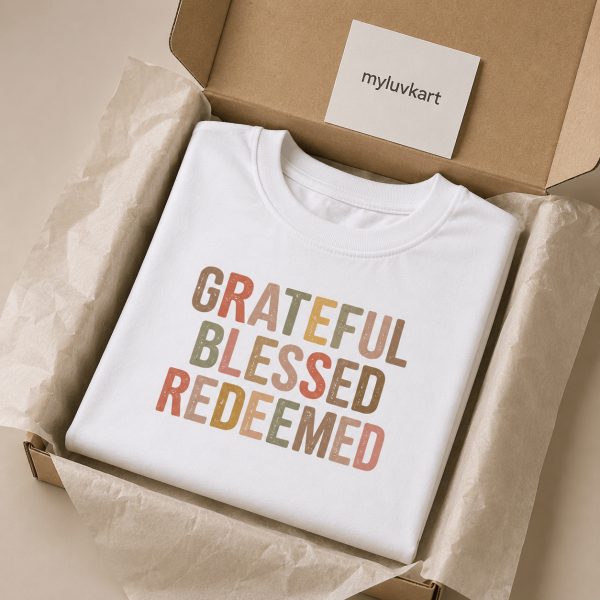 KST-E0019 - GBR - Mockup 8 Grateful Blessed Redeemed | Christian Kids T-Shirt