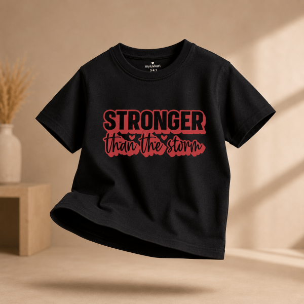 KST-E0022 - Stronger than the storm - Mockup 7 Stronger Than The Storm | Christian Kids T-Shirt