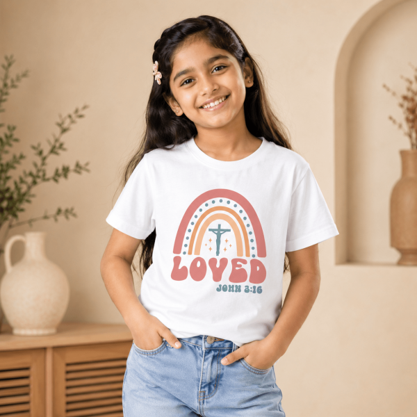 Loved | John 3:16 | Christian Kids T-Shirt
