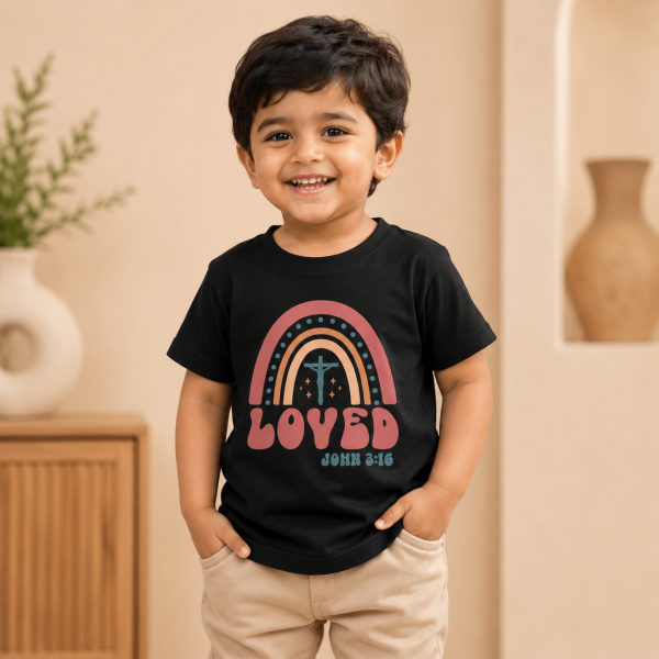 Loved | John 3:16 | Christian Kids T-Shirt
