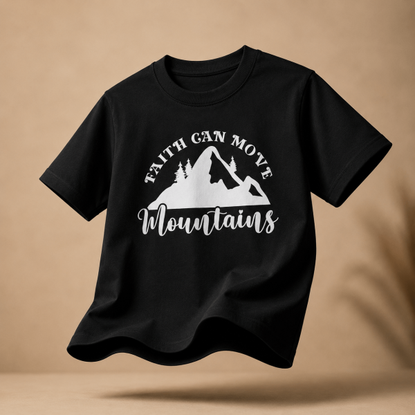 KST-E0026 - Faith can move - Mockup 6 Faith Can Move Mountains | Christian Kids T-Shirt