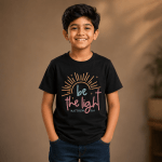 KST-E0028 - Be the light - Mockup 1 Be The Light | Matthew 5:14 | Christian Kids T-Shirt