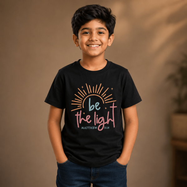 Be The Light | Matthew 5:14 | Christian Kids T-Shirt