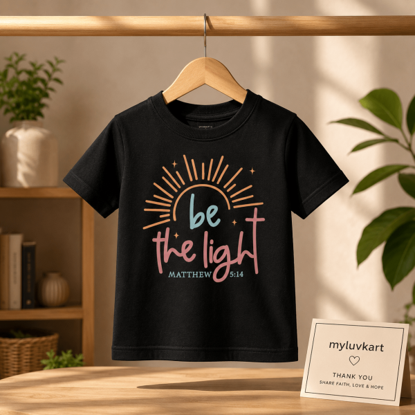 Be The Light | Matthew 5:14 | Christian Kids T-Shirt