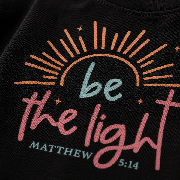 Be The Light | Matthew 5:14 | Christian Kids T-Shirt