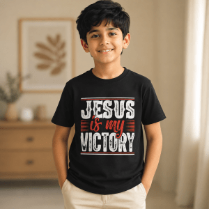 KST-E0033 - Jesus is my victory - Mockup 1 Jesus Is My Victory | Christian Kids T-Shirt