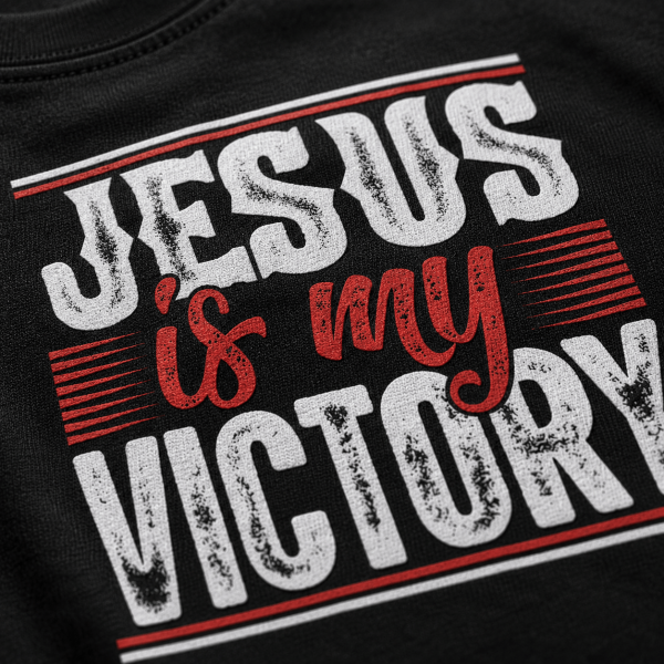 KST-E0033 - Jesus is my victory - Mockup 3 Jesus Is My Victory | Christian Kids T-Shirt