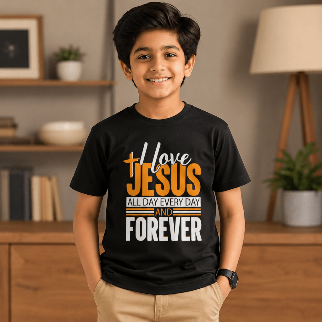 I Love Jesus All Day | Christian Kids T-Shirt