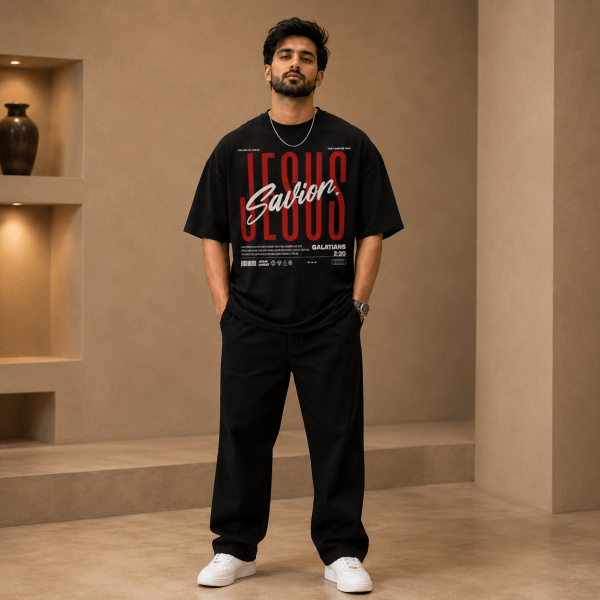 OST0010 - Mockup 4 Jesus Savior | Galatians 2:20 | Oversized T-Shirt
