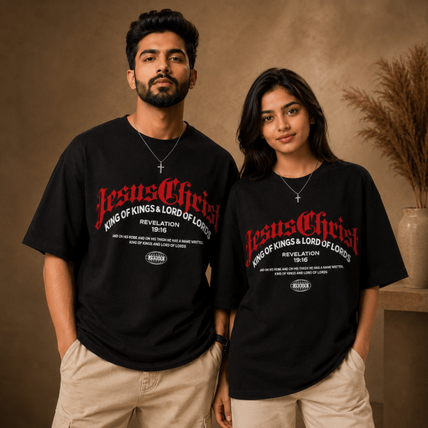 OST0012 - Mockup 3 Jesus Christ | King of Kings | Oversized T-Shirt