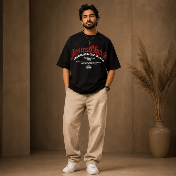 OST0012 - Mockup 4 Jesus Christ | King of Kings | Oversized T-Shirt