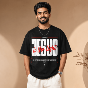OST0014 - Mockup 1 Jesus Is The Light John 8:12 | Oversized T-Shirt