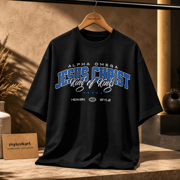 OST0015 - Mockup 4 Alpha Omega | Jesus Christ | Oversized T-Shirt