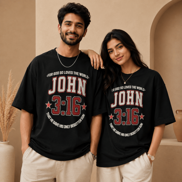 OST0019 - Mockup 3 John 3:16 Christian | Oversized T-Shirt