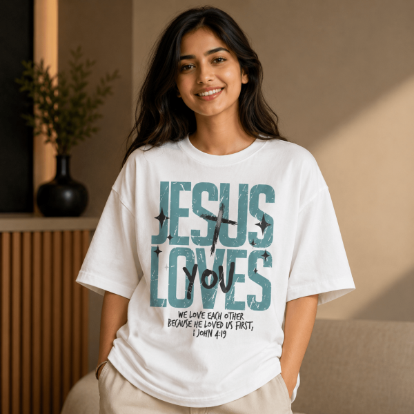 Jesus Loves You | 1 John 4:19 | Oversized T-Shirt