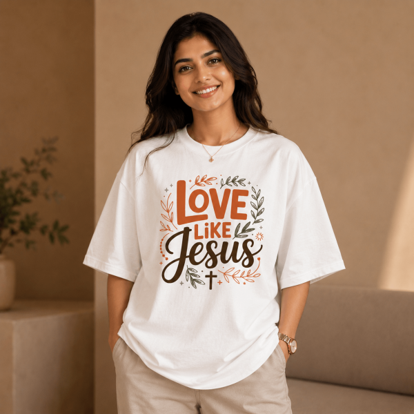 OST0032 - Mockup 3 Love Like Jesus | Oversized T-Shirt