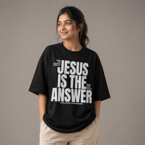 OST0040 - Mockup 1 Jesus Is The Answer | Oversized T-Shirt