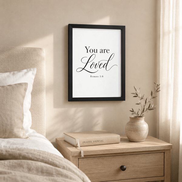 WD-RE0012 - Mockup 2 You Are Loved | Romans 5:8 | Wall Decor