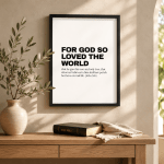 For God So Loved The World | John 3:16 | Wall Decor