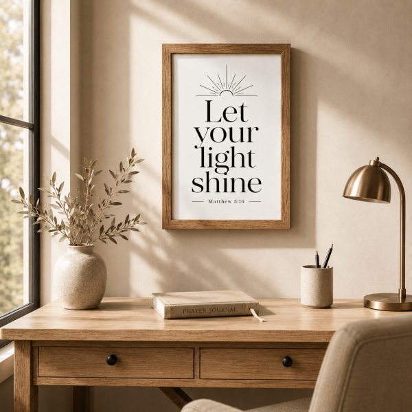 WD-VE0017 - Mockup 6 Let Your Light Shine | Matthew 5:16 | Wall Decor
