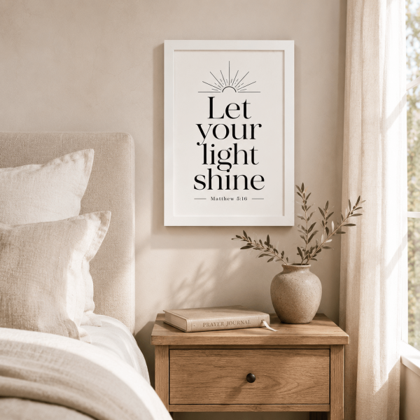 WD-VE0017 - Mockup 7 Let Your Light Shine | Matthew 5:16 | Wall Decor