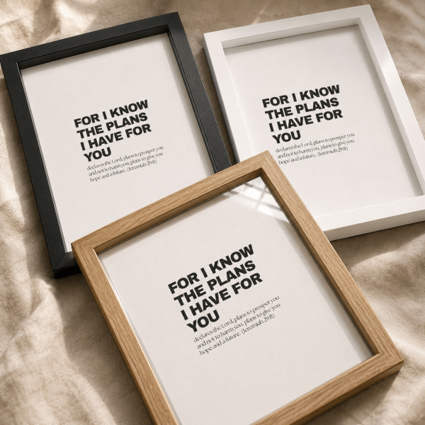 WD-VE0019 - Mockup 1 For I know the plans I have for you | Jeremiah 29:11 | Wall Decor