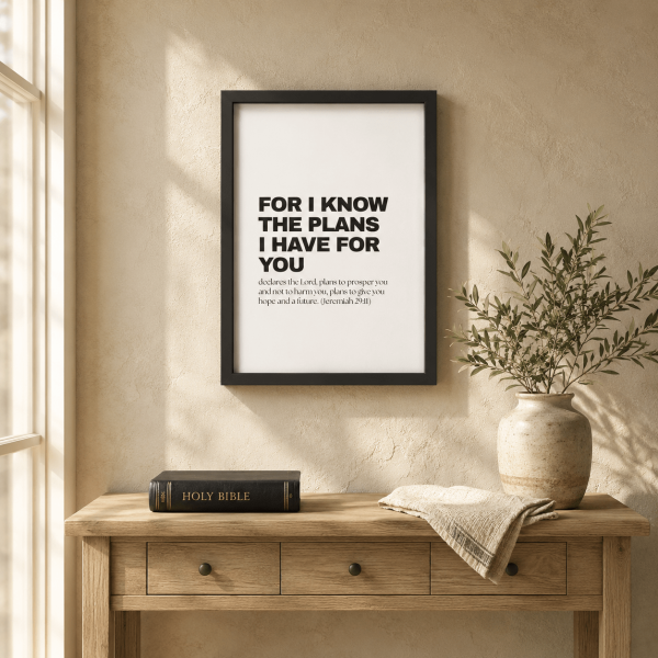 WD-VE0019 - Mockup 2 For I know the plans I have for you | Jeremiah 29:11 | Wall Decor