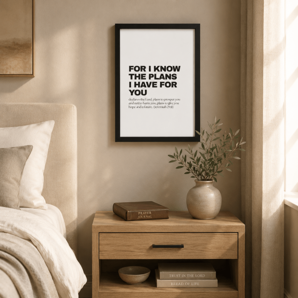 WD-VE0019 - Mockup 3 For I know the plans I have for you | Jeremiah 29:11 | Wall Decor