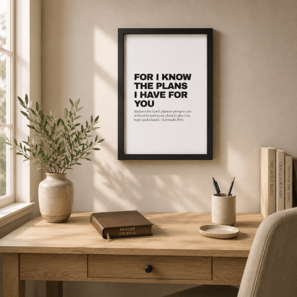 WD-VE0019 - Mockup 4 For I know the plans I have for you | Jeremiah 29:11 | Wall Decor