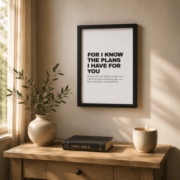 WD-VE0019 - Mockup 5 For I know the plans I have for you | Jeremiah 29:11 | Wall Decor