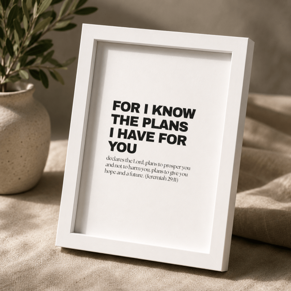WD-VE0019 - Mockup 6 For I know the plans I have for you | Jeremiah 29:11 | Wall Decor