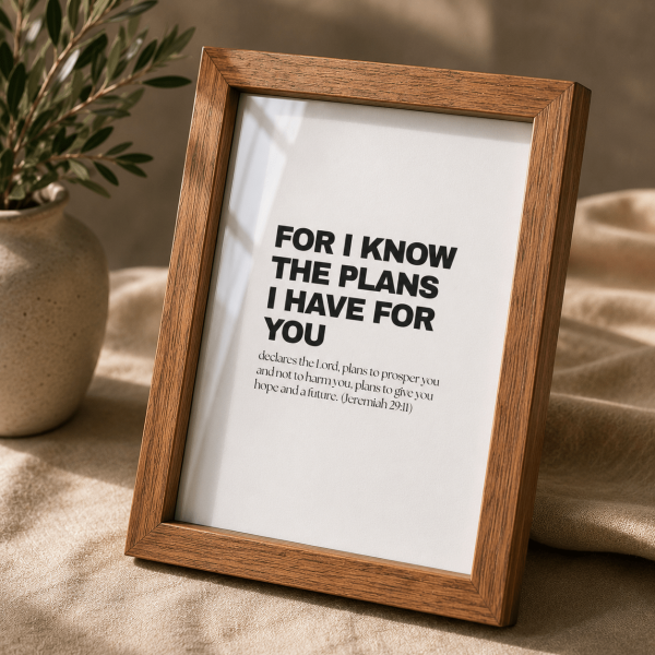 WD-VE0019 - Mockup 7 For I know the plans I have for you | Jeremiah 29:11 | Wall Decor
