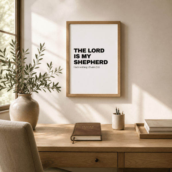 WD-VE0021 - Mockup 4 The Lord Is My Shepherd | Psalm 23:1 | Wall Decor
