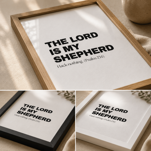 WD-VE0021 - Mockup 5 The Lord Is My Shepherd | Psalm 23:1 | Wall Decor
