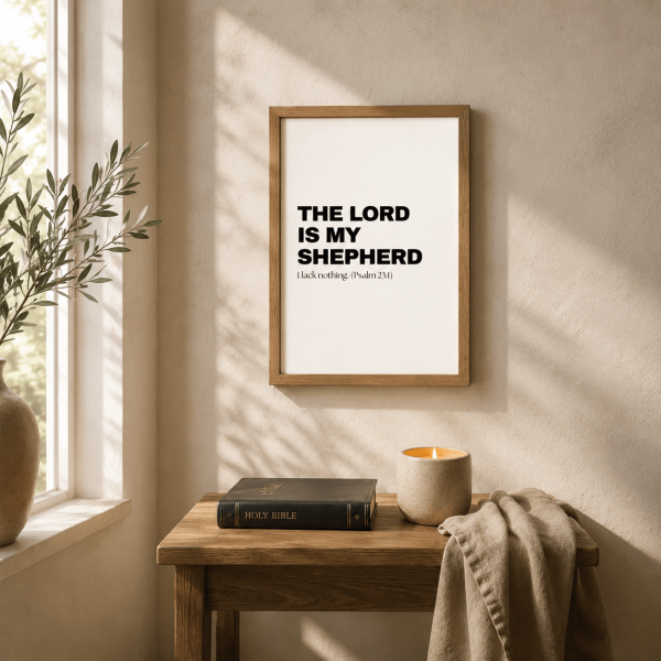 WD-VE0021 - Mockup 6 The Lord Is My Shepherd | Psalm 23:1 | Wall Decor